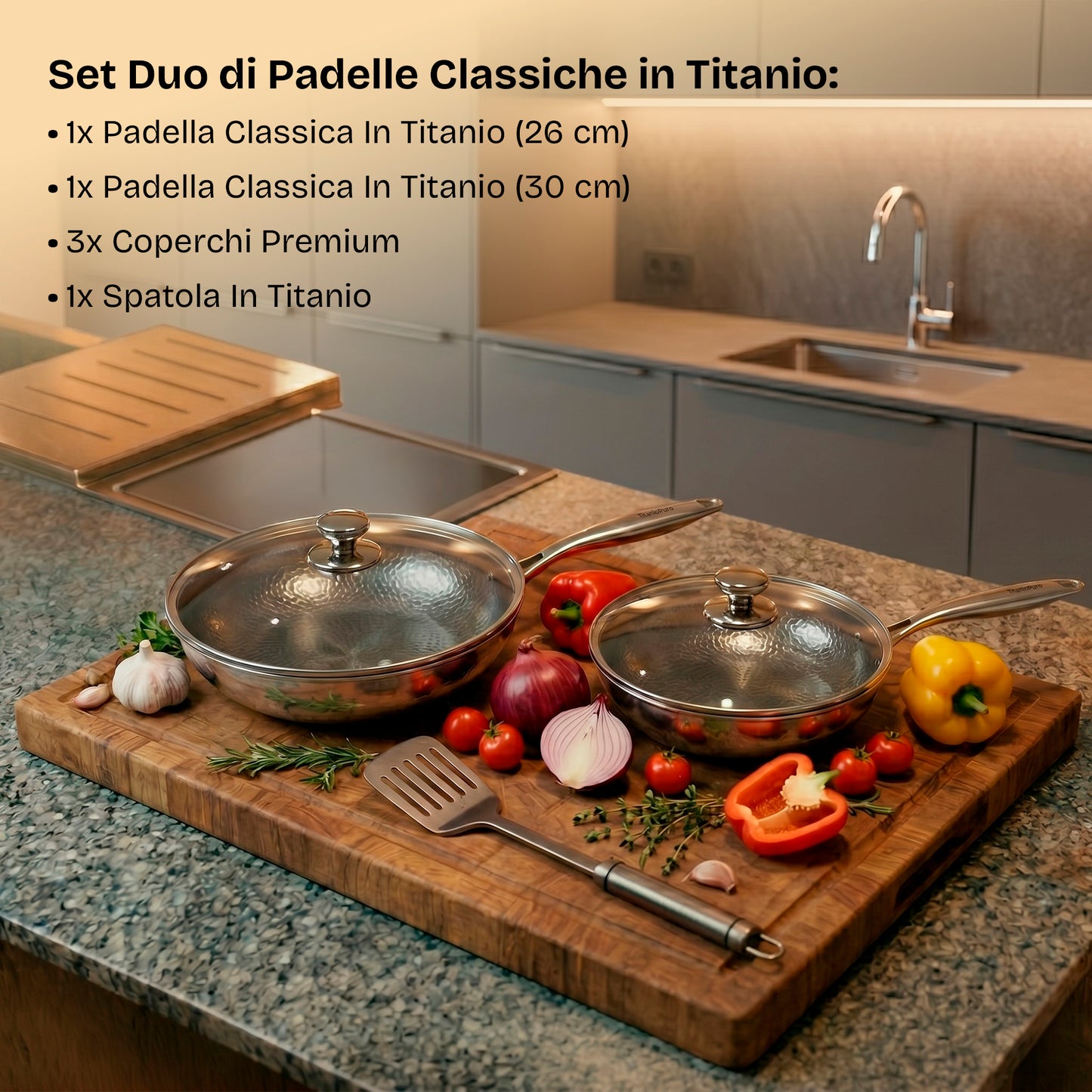 Duo set klassieke titanium pannen