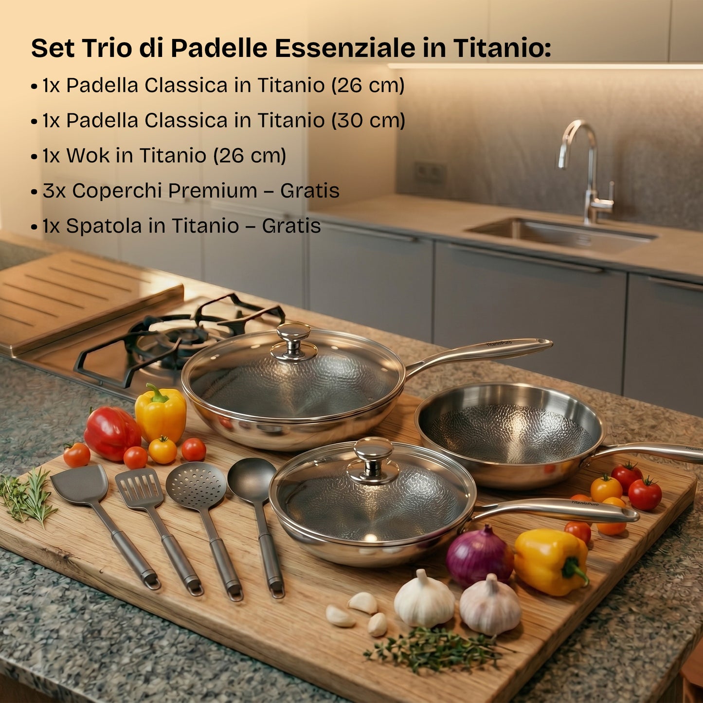 Trio set essentiële pannen
