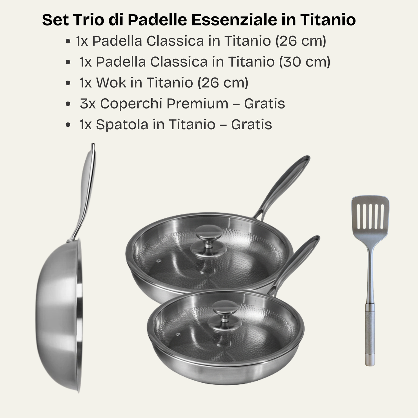 Trio set essentiële pannen